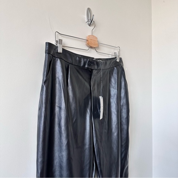 NWT-HALSTONBLACK Faux Leather Straight-Leg Pants - Picture 6 of 12